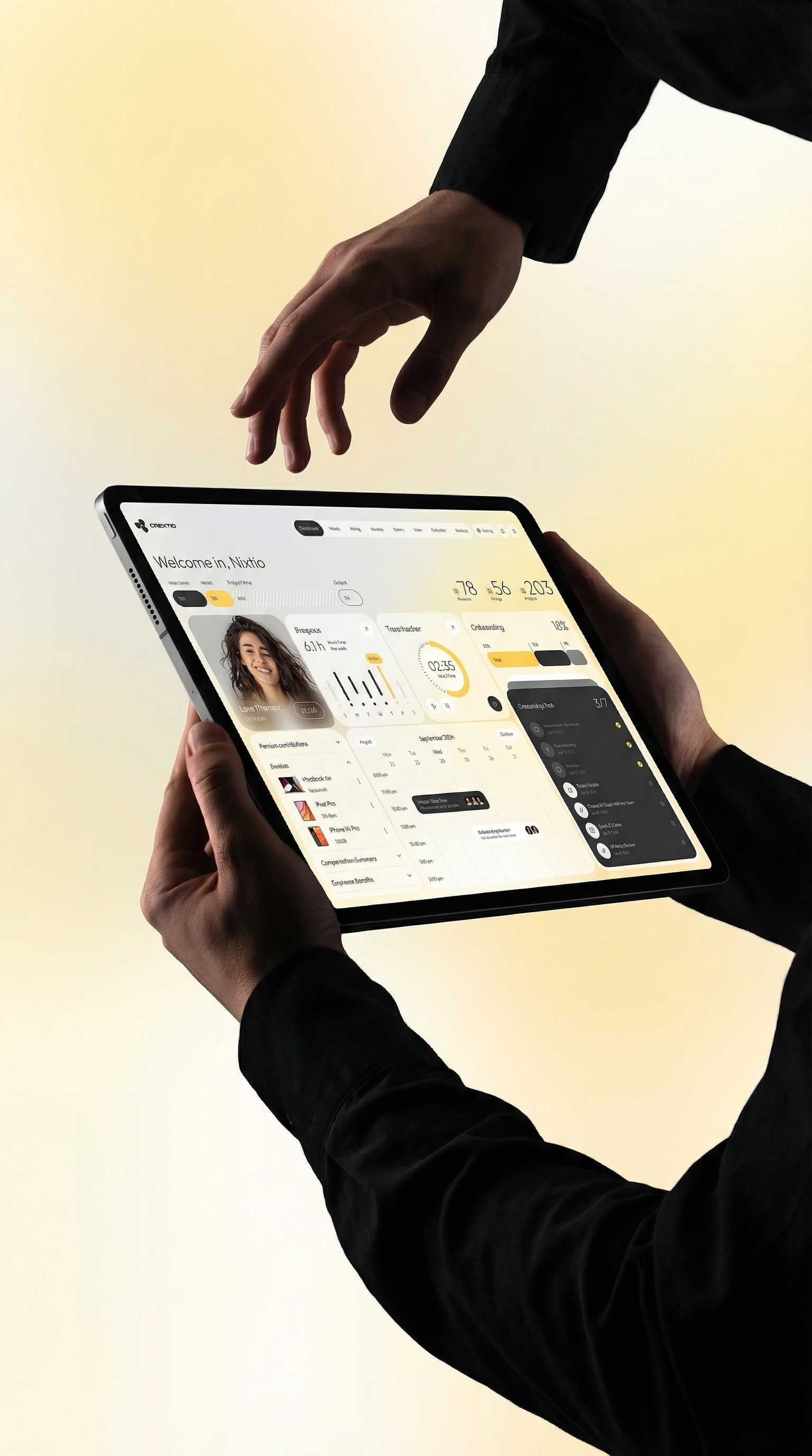 Brand dashboard on tablet